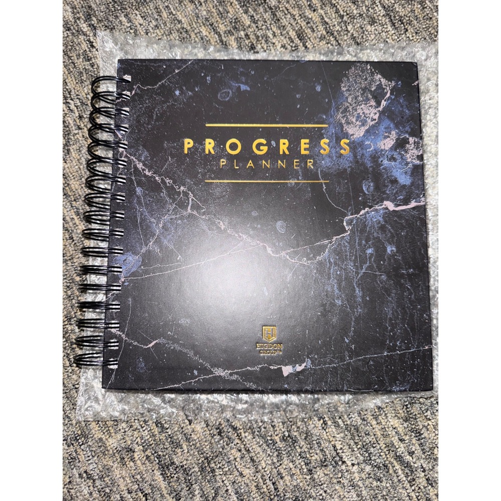 Higdon Group Progress Planner Undated 12 Month Spiral Organizer Black Marble